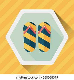 flip flop flat icon with long shadow,eps10