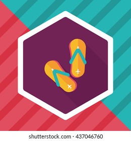 flip flop flat icon with long shadow
