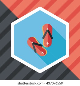 flip flop flat icon with long shadow