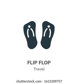 Flip flop glyph icon vector on white background. Flat vector flip flop icon symbol sign from modern travel collection for mobile concept and web apps design.