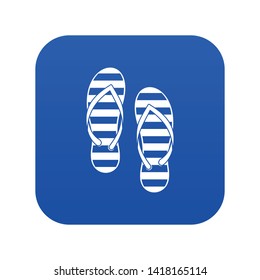 Flip flop icon digital blue for any design isolated on white vector illustration