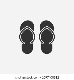 Flip flop icon illustration,vector sandal sign,summer symbol