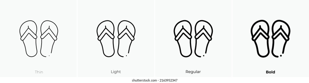Flip flop icon. Linear style sign isolated on white background. Vector illustration.