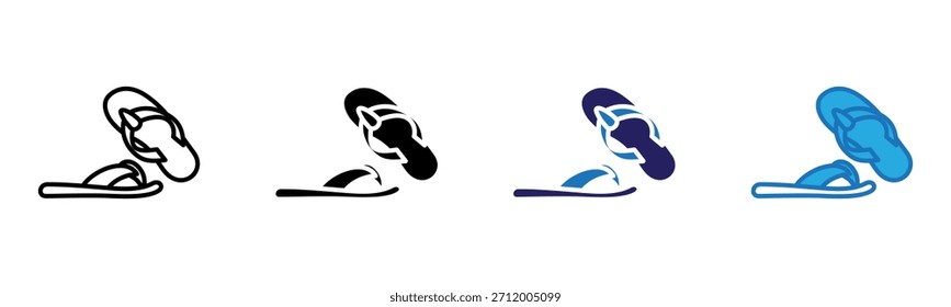 Ilustração de vetor de estilo múltiplo de ícone de flip flop