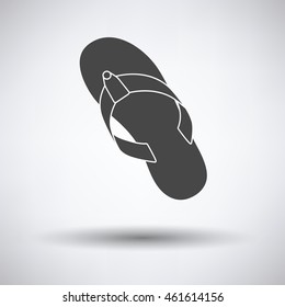 Flip flop icon on gray background with round shadow. Vector illustration.