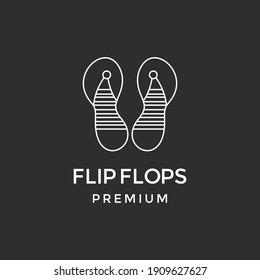 Flip flop icon. Outline illustration of flip flop vector icon logo  in black background
