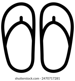 flip flop icon with outline style