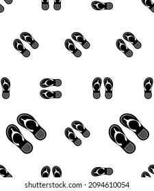 Flip Flop Icon Seamless Pattern, Flip-Flop Icon, Flat Sole Casual Wear Sandal Vector Art Illustration