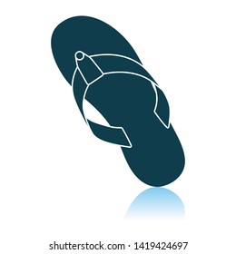 Flip Flop Icon. Shadow Reflection Design. Vector Illustration.