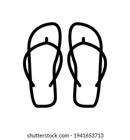 flip flop icon style line vector for your web, mobile app logo UI design