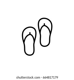 flip flop icon thin line black on white background