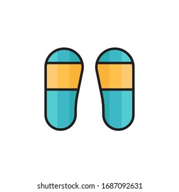 flip flop icon vector illustration. flip flop icon filled outline style design