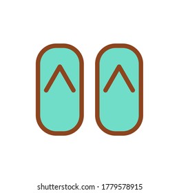flip flop icon vector illustration filled outline style. summer icon set.