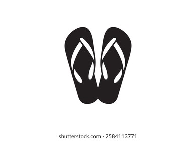 flip flop icon vector silhouette isolated in white background