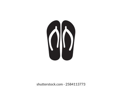 flip flop icon vector silhouette isolated in white background