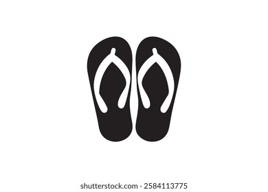 flip flop icon vector silhouette isolated in white background