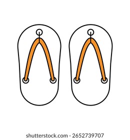ícone de flip flop com fundo branco vetor ilustração stock
