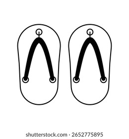 ícone de flip flop com fundo branco vetor ilustração stock