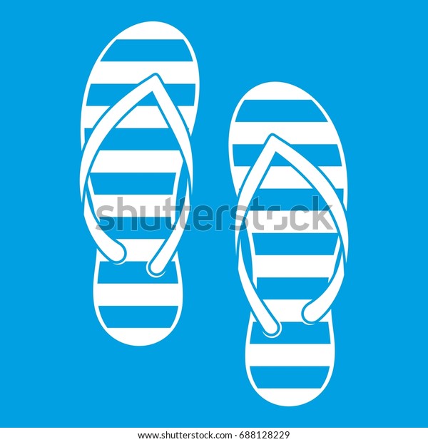 Flip Flop Icon White Isolated On Stock Vector (Royalty Free) 688128229