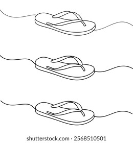 flip flop line art. continuous line flip flop