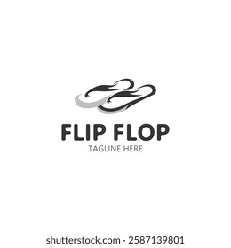 Flip Flop logo design style line art template illustration 