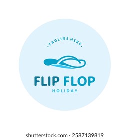 Flip Flop logo design style line art template illustration 