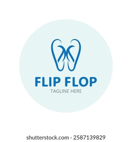 Flip Flop logo design style line art template illustration 