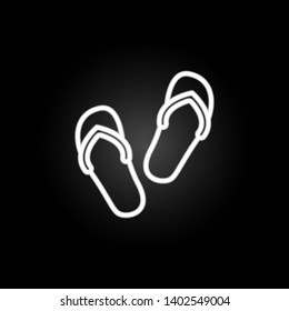 Flip flop neon icon. Elements of summer set. Simple icon for websites, web design, mobile app, info graphics