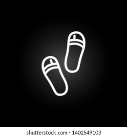 Flip flop neon icon. Elements of summer set. Simple icon for websites, web design, mobile app, info graphics