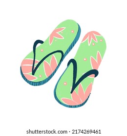Flip Flop auf weißem, isoliertem Hintergrund. Vektorgrafik