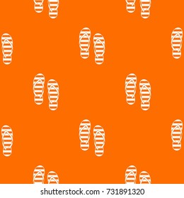 Flip flop pattern repeat seamless in orange color for any design. Vector geometric illustration