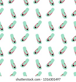 Flip flop print pattern. Seamless pattern with cute sandals. Pattern design in slipper. Summer texture vector background