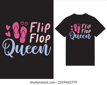 Flip Flop Queen Typography T shirt Design