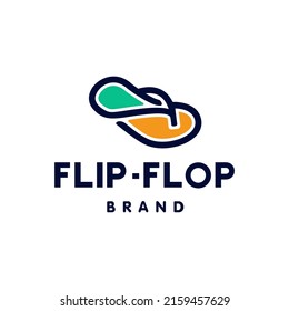 flip flop sandal logo icon vector design. modern line logo vector abstract art of a flip-flops foot wear