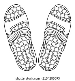 Flip Flop Sandal Shoes Men Side Stock Vector (Royalty Free) 2154205093 ...