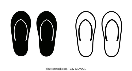 Flip flop  sandal vector type icon. Symbol, logo illustration. Vector graphics.