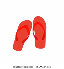 Design de ícone de sandálias de flip flop isolado na ilustração de vetor plano de fundo branco.