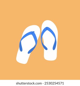 Ícone de sandálias de flip flop design imagem plana vetor ilustração.