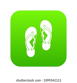 Flip flop sandals icon digital green for any design isolated on white vector illustration
