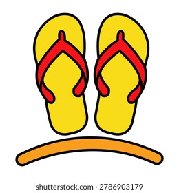 Flip flop sandals illustration featuring summer beach vacation and casual footwear concept for travel and holiday design projects