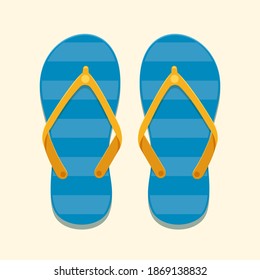 The flip flop Sandals. Isolated Vector Illustration