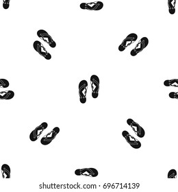 Flip flop sandals pattern repeat seamless in black color for any design. Vector geometric illustration