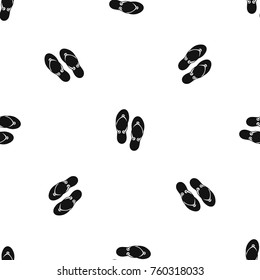 Flip flop sandals pattern repeat seamless in black color for any design. Vector geometric illustration