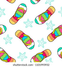 flip flop seamless pattern vector