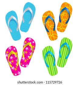 Flip flop set. Illustration on white background