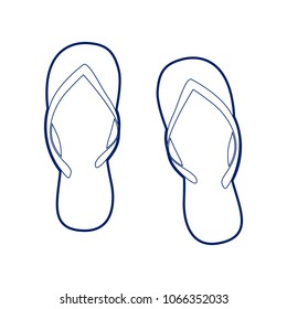 Flip flop sign. Vector. Flat style black icon on white.