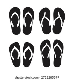 Flip-Flop-Silhouettensymbol einzeln auf weißem Hintergrund, Vektorgrafik