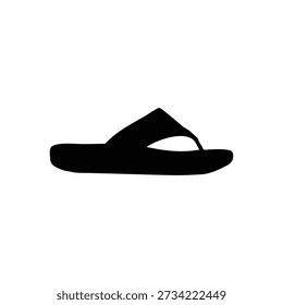 Flip flop silhouette icon vector flat design.