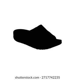Flip flop silhouette vector flat design on white background.