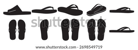 flip flop silhouette white background